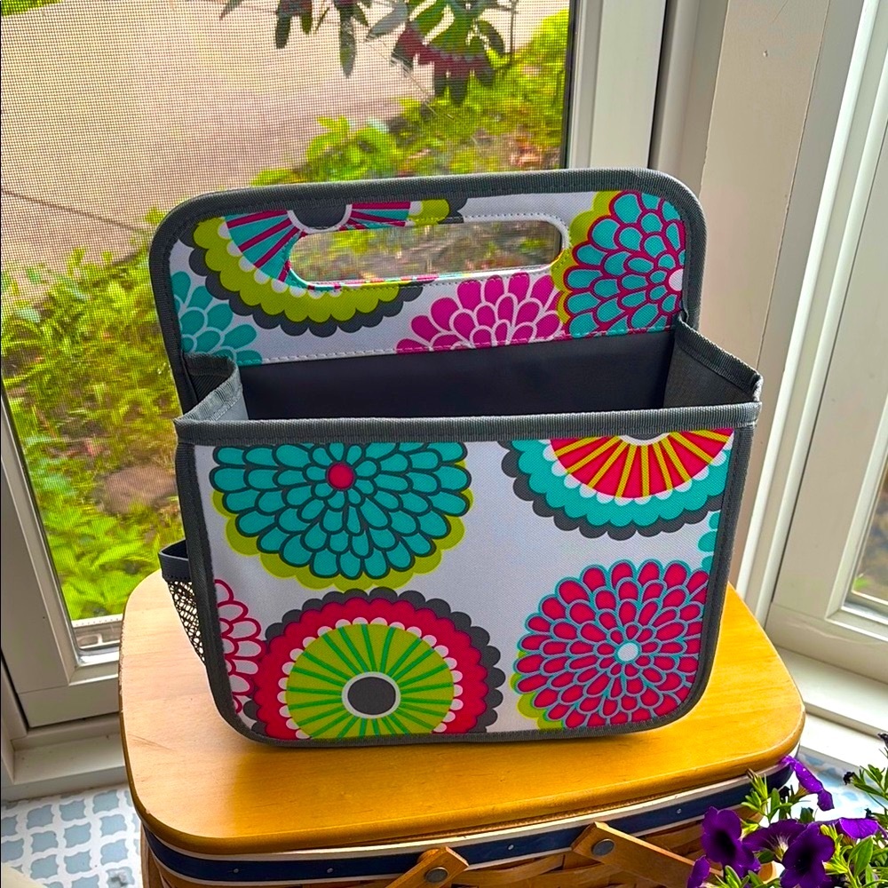 Thirty-One Double Duty Caddy - Colorful Floral Organizer
